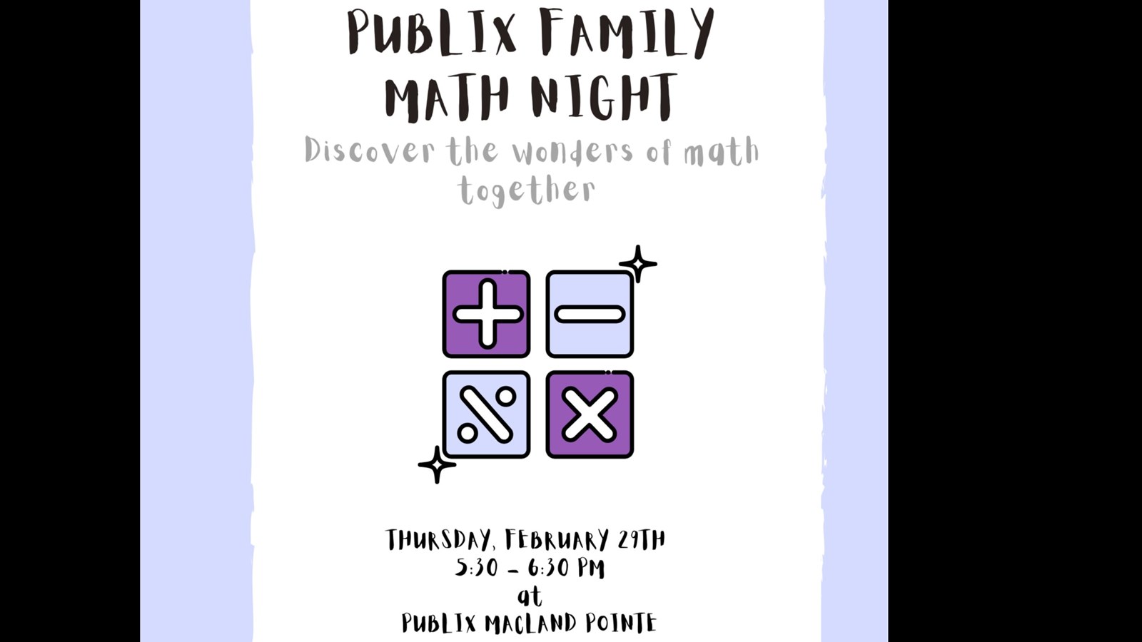 Publix Math Night Flyer